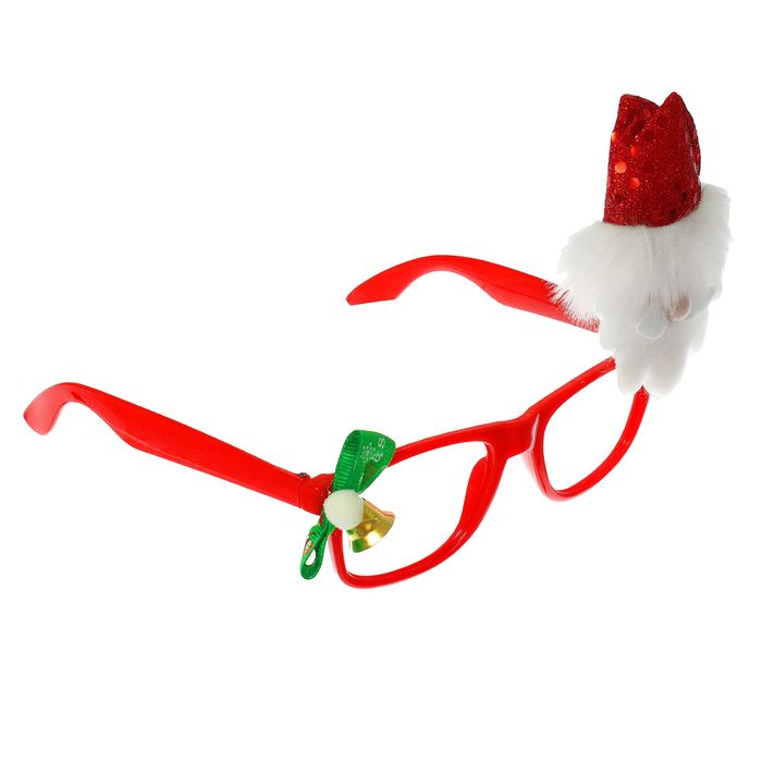 Карнавальные очки "Дед Мороз" с бантиком
