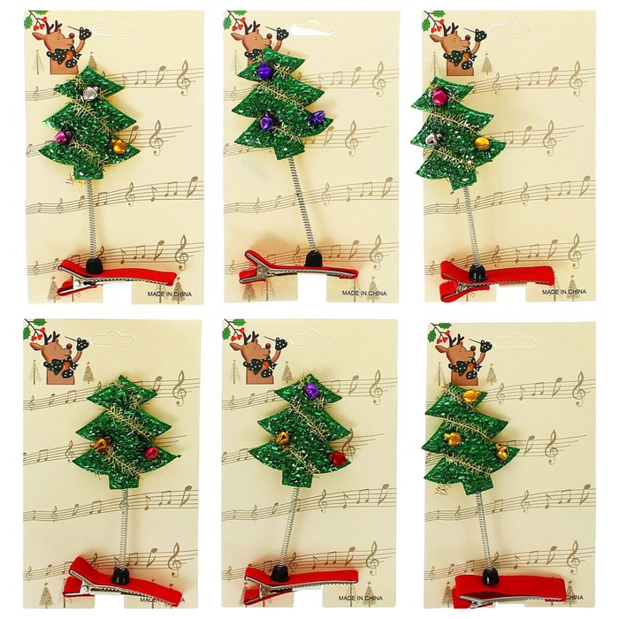 Карнавальный зажим "Ёлочка", цвета МИКС