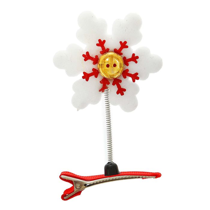 Карнавальный зажим "Снежинка с пуговицей"