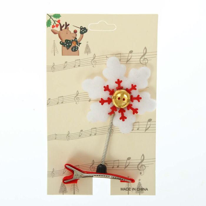 Карнавальный зажим "Снежинка с пуговицей"