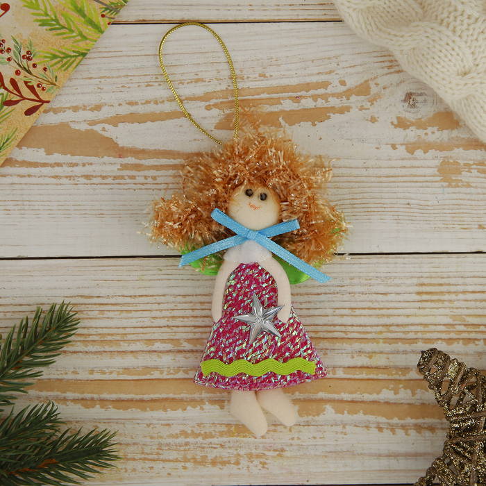 Мягкая ёлочная игрушка "Фея" с бантиком