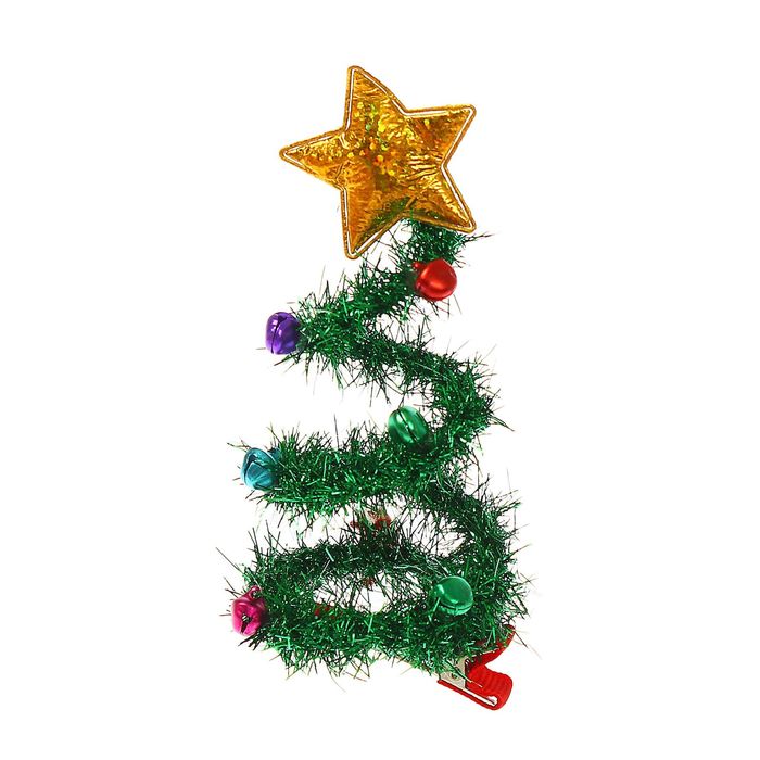 Карнавальный зажим "Ёлочка со звездой", цвета МИКС