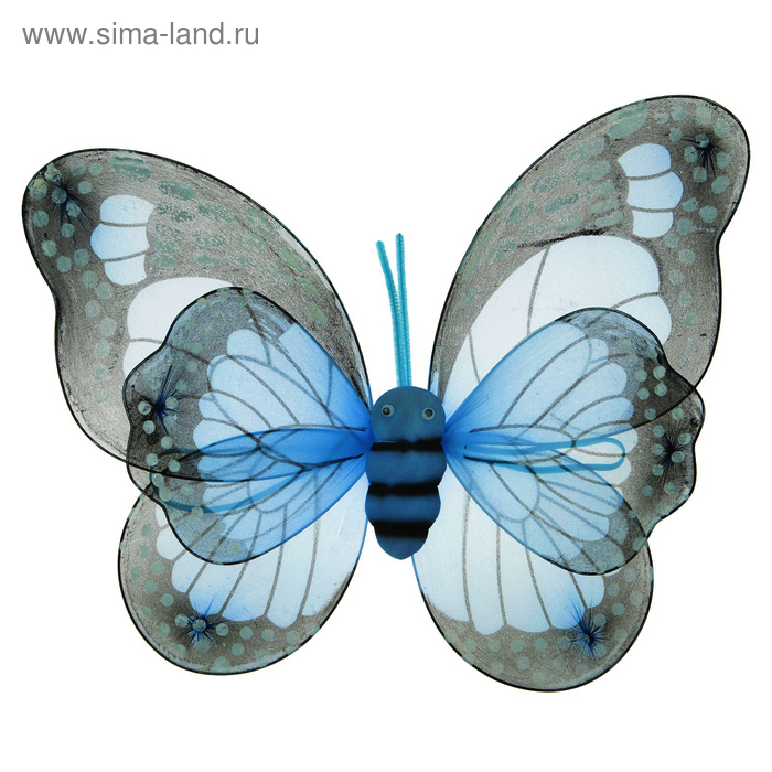 фото Карнавальные крылья «бабочка», для детей, цвет голубой страна карнавалия