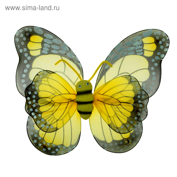 фото Карнавальные крылья «бабочка», для детей, цвет жёлтый страна карнавалия