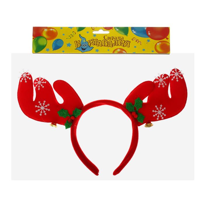 Карнавальный ободок "Рога с колокольчиками"