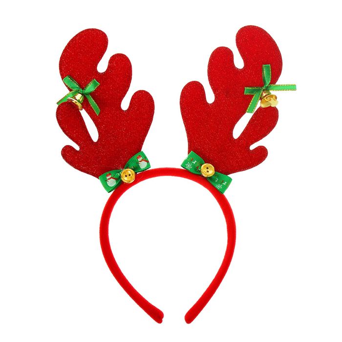 Карнавальный ободок "Рожки" с колокольчиками и бантами