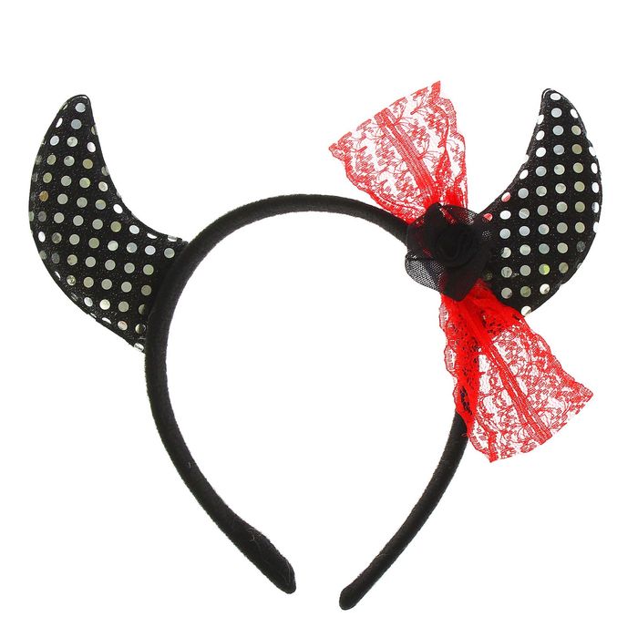 Карнавальный ободок "Чертиха" с бантиком