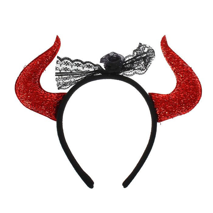 Карнавальный ободок "Чертиха" с бантом