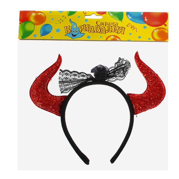 Карнавальный ободок "Чертиха" с бантом