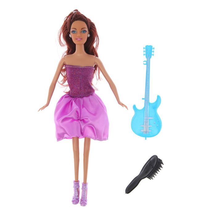 Кукла модель "Анна", с гитарой, с аксессуарами, МИКС