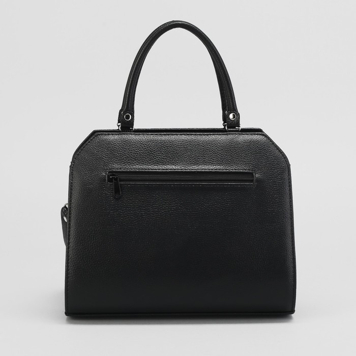 Сумка женская на молнии "Стёжка", 1 отдел, 1 наружный карман, чёрная