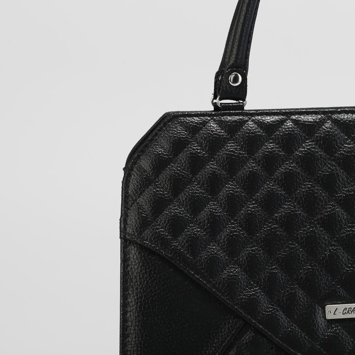 Сумка женская на молнии "Стёжка", 1 отдел, 1 наружный карман, чёрная