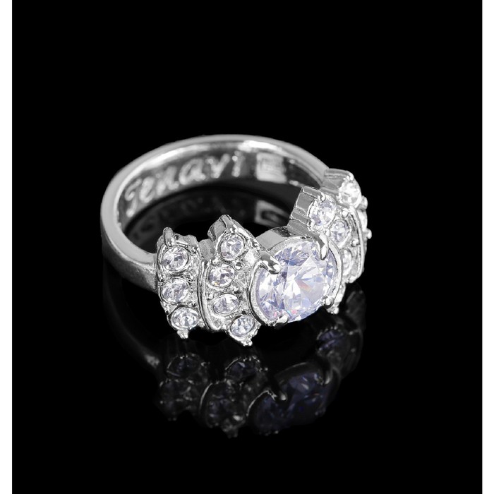 Кольцо "Гонле", размер 19, цвет белый в серебре