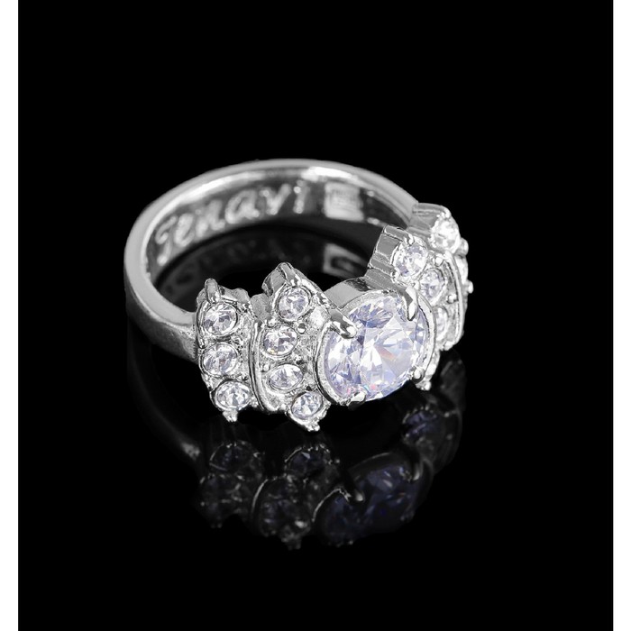 Кольцо "Гонле", размер 17, цвет белый в серебре