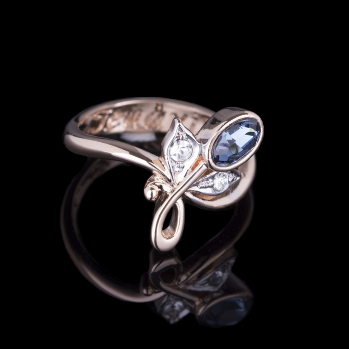 Кольцо "Маркадэ", размер 19, цвет синий в золоте