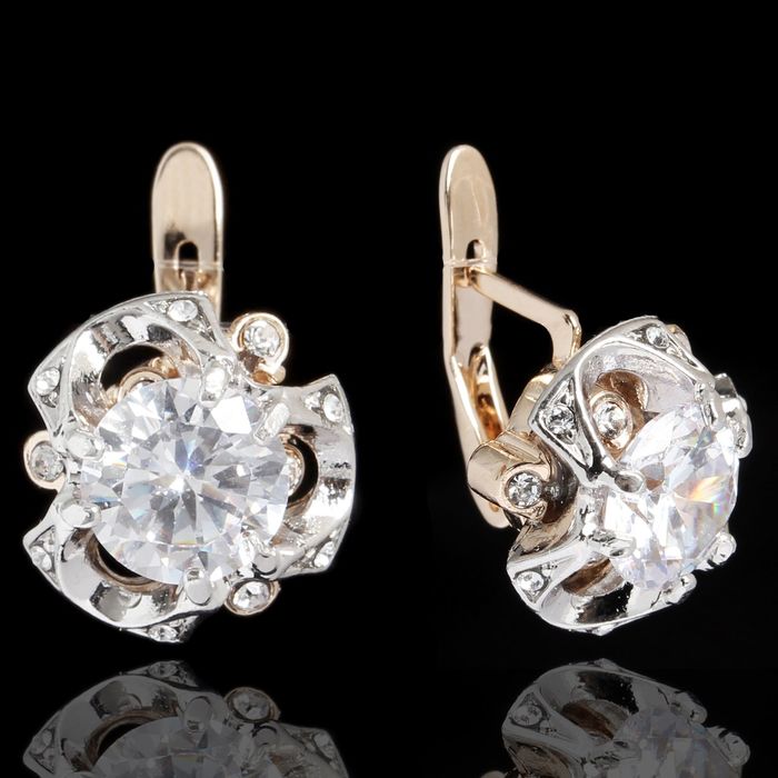 Серьги "Эдем", цвет белый в золоте