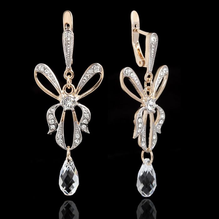 Серьги "Ментенон" белый в золоте