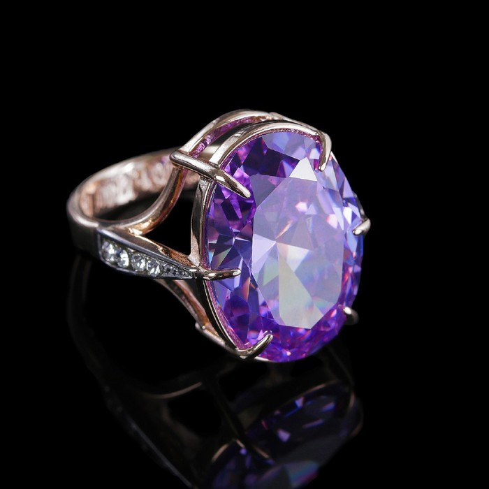 Кольцо "Вельмера" размер 17, цвет фиолетовый в золоте