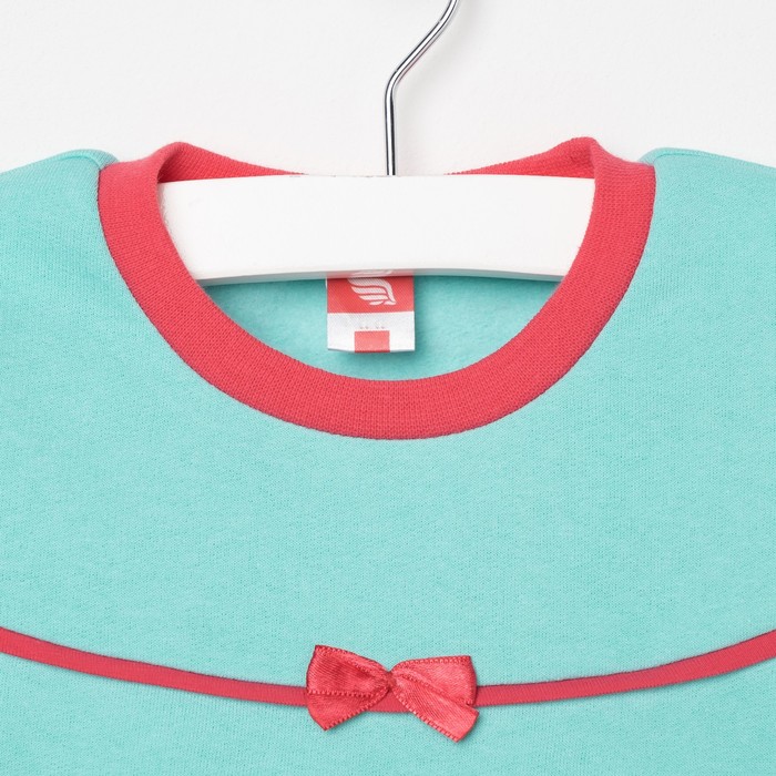 Пижама для девочки, рост 80 см (52), цвет бирюзовый/малиновый