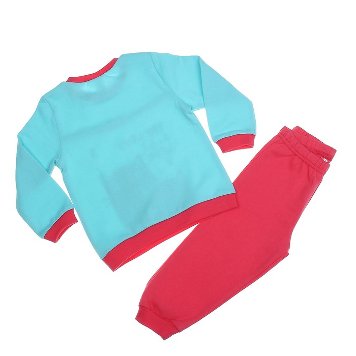 Пижама для девочки, рост 80 см (52), цвет бирюзовый/малиновый