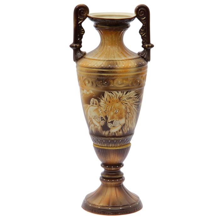 Ваза напольная "Диана" жемчуг, роспись, львы