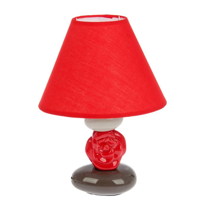 Лампа настольная "Цветочный шарм" красный