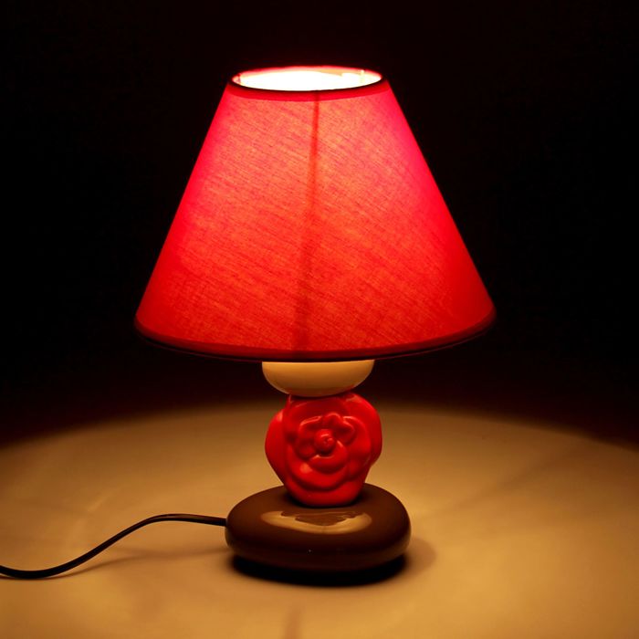 Лампа настольная "Цветочный шарм" красный