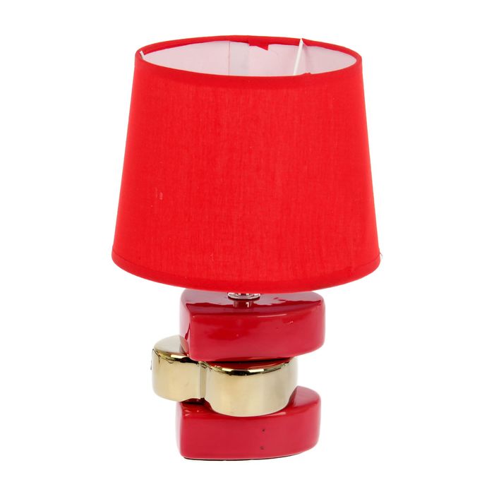Лампа настольная "3 сердца" красное с золотом