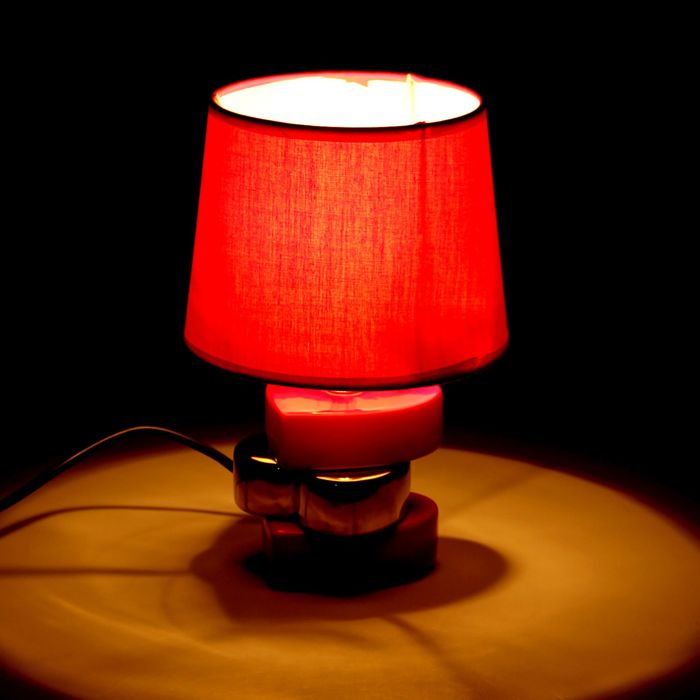 Лампа настольная "3 сердца" красное с золотом