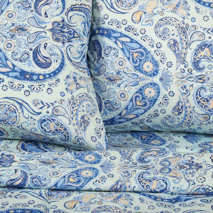 Постельное бельё "Этель" 1,5 сп., Пэйсли, размер 143х215 см, 150х214 см, 70х70 см - 2 шт., 100% хлопок, поплин, 125 г/м2