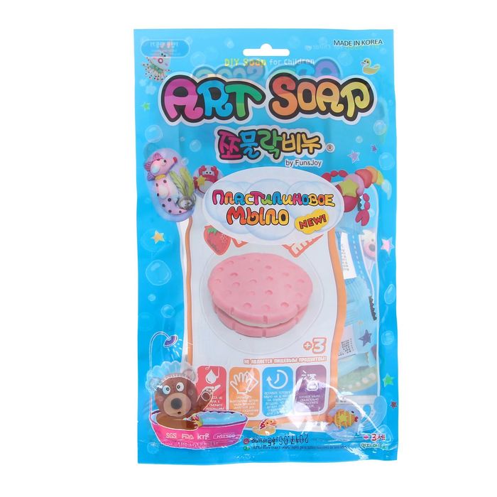 Пластилиновое мыло "Клубничное печенье"