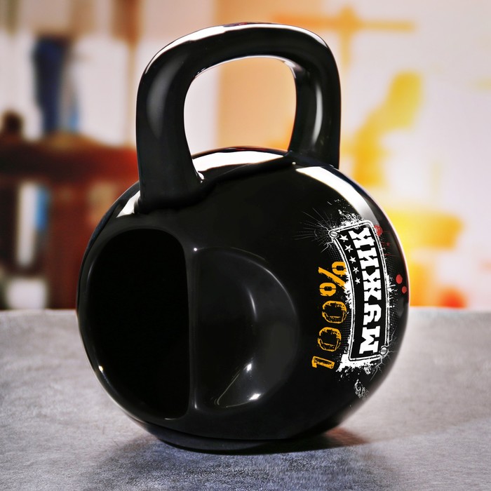 Кружка гиря "100% мужик", 800 мл