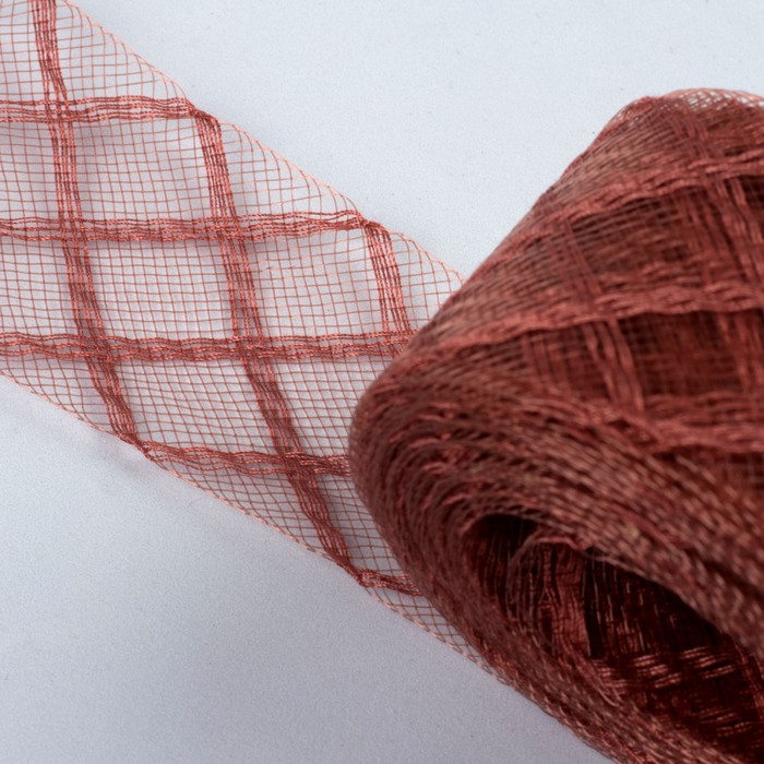 Регилин плоский "Клетка", 45мм, 22±1м, цвет коричневый