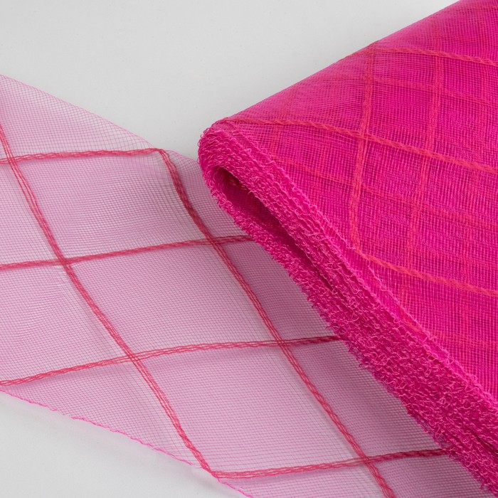 Регилин плоский "Клетка", большая, 160мм, 25±1м, цвет фуксия
