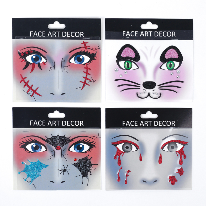 Наклейки на лицо, виды МИКС