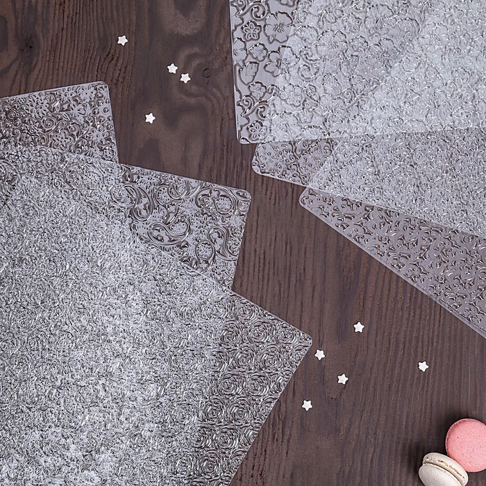 Набор молдов кондитерских для украшения выпечки 39х29 см "Цветы, виньетки", 6 шт