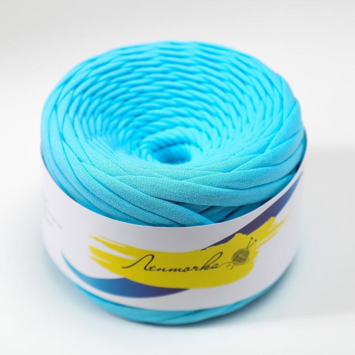 Пряжа трикотажная широкая 50м/160гр, ширина нити 7-9 мм (090 бирюзовый)
