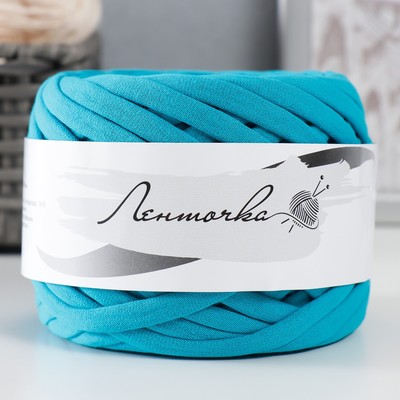 Пряжа трикотажная широкая 50м/160гр, ширина нити 7-9 мм (100 сине-зел.) МИКС