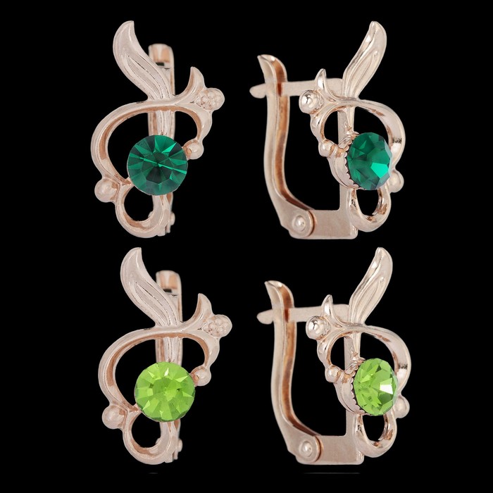 Серьги "Грани", позолота, цвет МИКС