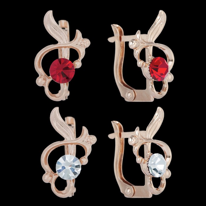 Серьги "Грани", позолота, цвет МИКС