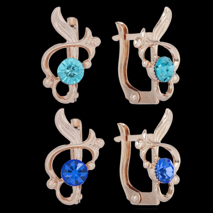 Серьги "Грани", позолота, цвет МИКС