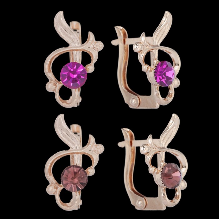 Серьги "Грани", позолота, цвет МИКС