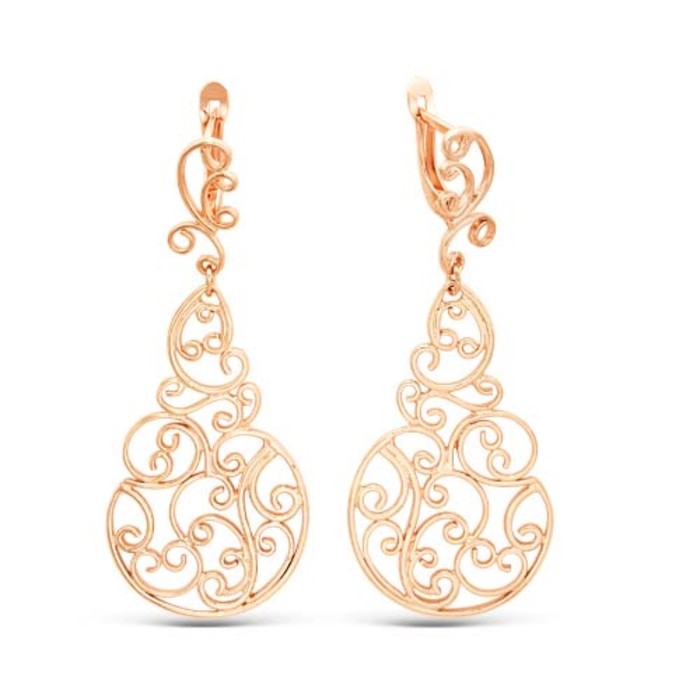 Серьги "Роскошь", позолота