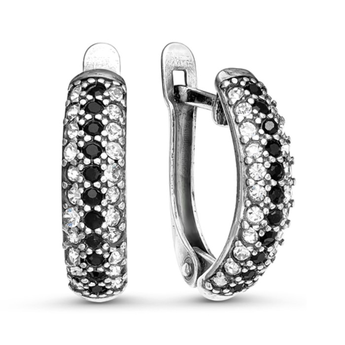 Серьги "Дорожка малая" посеребрение