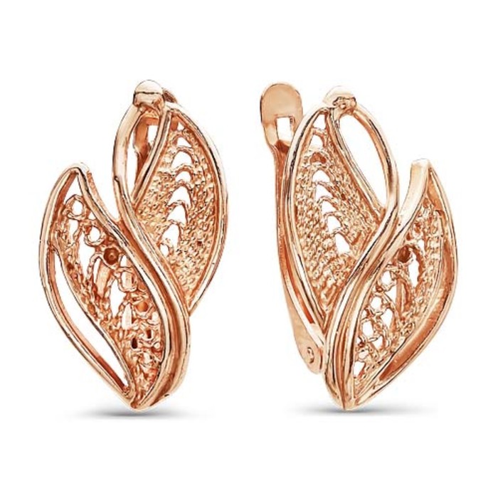 Серьги "Лепесточки", позолота