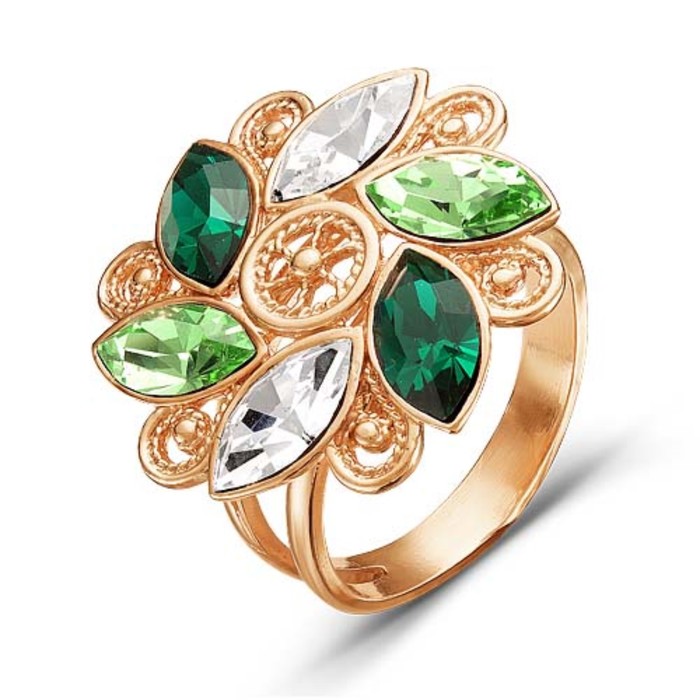 Кольцо "Графиня", позолота, размер МИКС