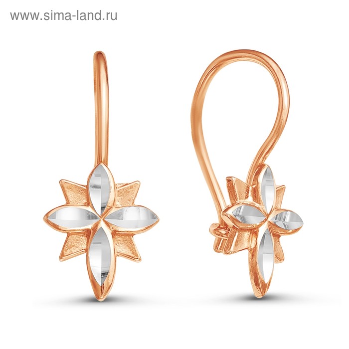 

Серьги "Сияние" с алмазной резкой, розовое золочение