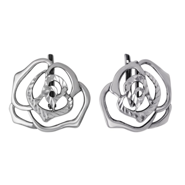 Серьги "Розы", посеребрение с оксидированием