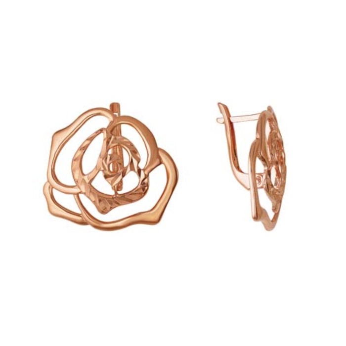 Серьги "Розы", позолота