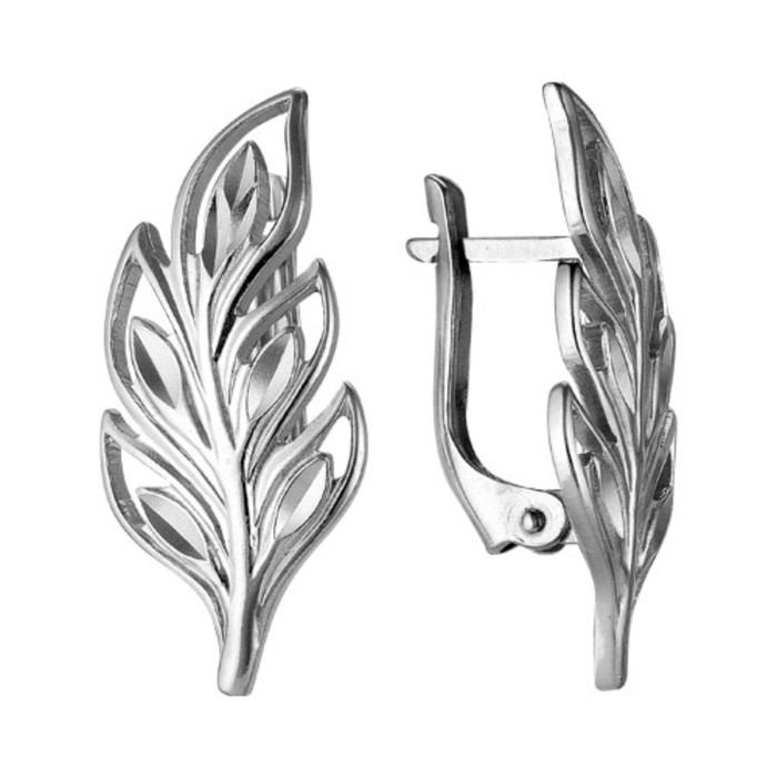 Серьги "Ветви", посеребрение с оксидированием